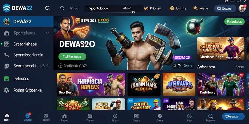 Tampilan gameplay aplikasi taruhan olahraga DEWA22 yang menarik.