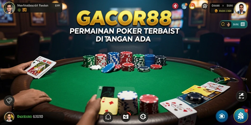 Screenshot gameplay GACOR88 menampilkan suasana poker yang seru dan interaktif.