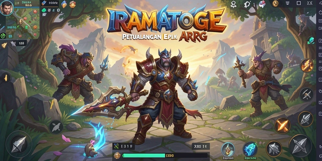 Screenshot gameplay epik dari IRAMATOGEL yang menampilkan aksi pertempuran ARPG.