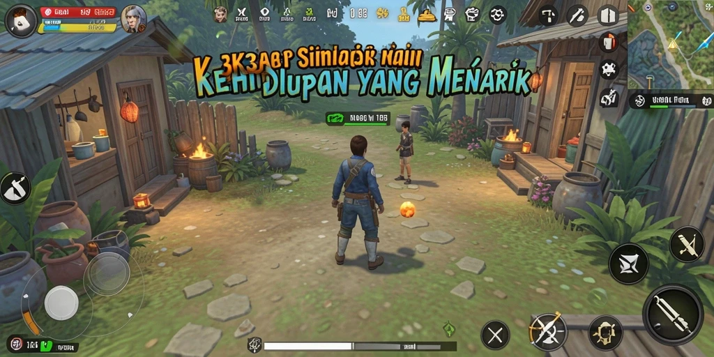 Screenshot tampilan gameplay K3K3 yang menampilkan interaksi karakter.