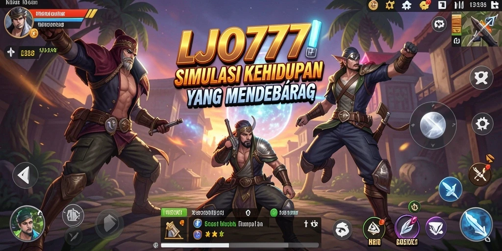Tampilan utama gameplay LJO777 dengan elemen simulasi yang menarik.
