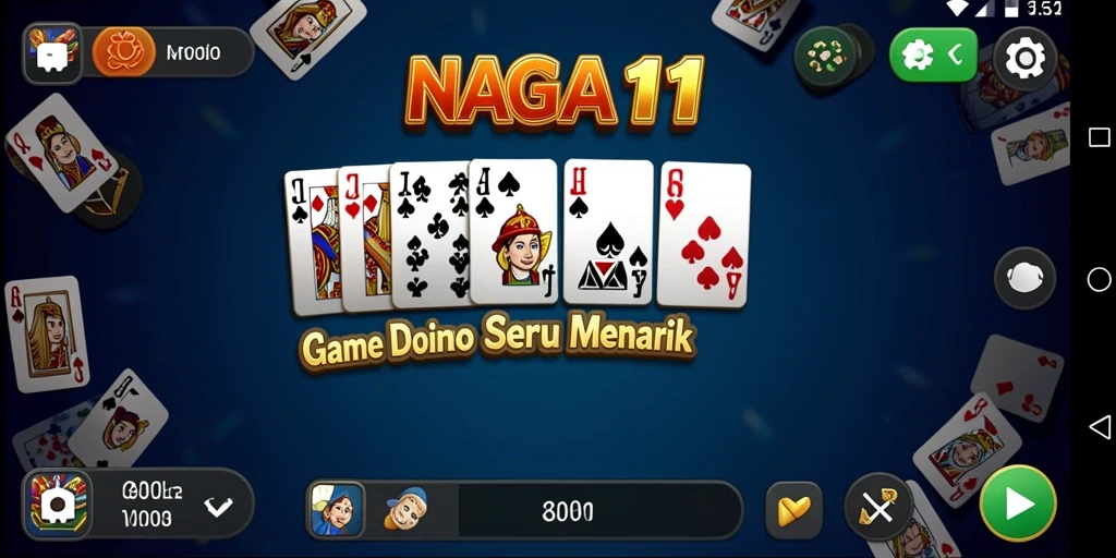 Screenshot utama NAGA11 menampilkan gameplay seru dari permainan Domino.