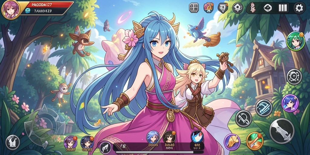 Tampilan gameplay menarik dari PAGODA127 dengan karakter anime favorit.