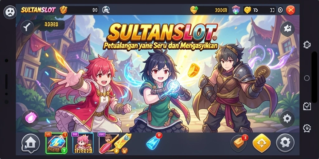 Screenshot gameplay SULTANSLOT menunjukkan aksi seru dalam dunia anime.